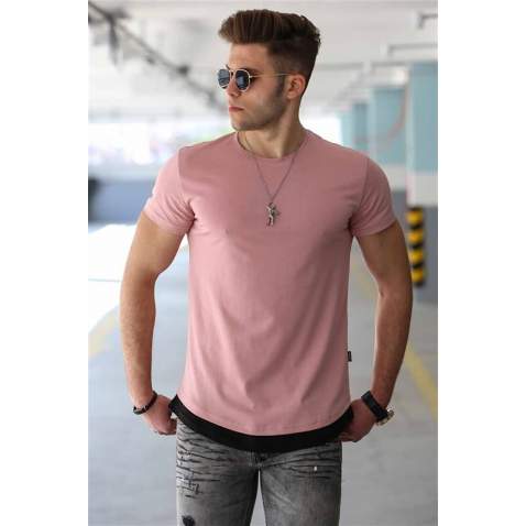 Madmext Soft Pink T-shirt for Men 4465 - Pudra