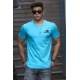 Madmext Blue T-shirt with Pocket for Men 4492 - Mavi