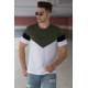 Madmext White Two-Tone T-shirt for Men 4476 - Beyaz