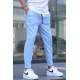 Men Striped Blue Sweatpants - Mavi