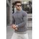 Gray Designed Knitted Sweater 5768 - Gri