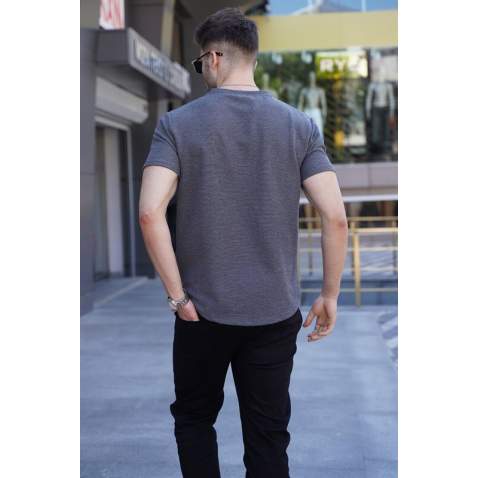 Men Anthracite Basic T-Shirt 5883 - Antrasit