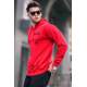 Red Printed Hoodie Sweatshirt 5895 - Kırmızı