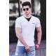 Madmext White Button-up T-shirt for Men 4581 - Beyaz