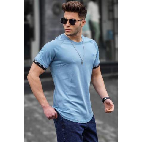 Men Basic Blue T-Shirt - Mavi