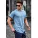 Men Basic Blue T-Shirt - Mavi