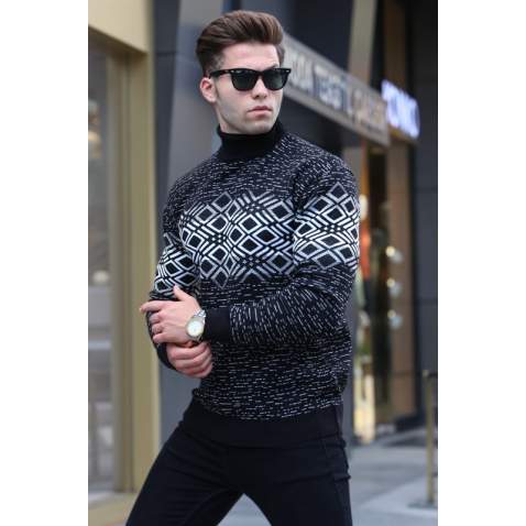 Anthracite Turtleneck Knitwear Sweater 5970 - Antrasit