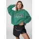 Mad Girls Embroided Sea Green Sweatshirt Hoodie MG812 - Suyeşili