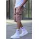 Men Stone Gray Capri Shorts 5738 - Koyu taş