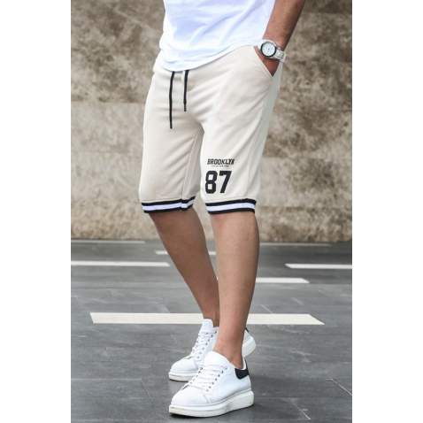 Madmext Men Regular Fit Beige Shorts 5405 - Bej