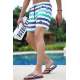 Madmext Men Striped Green Swim Shorts 2945 - Yeşil