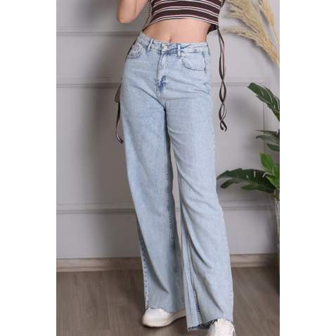 Açık Mavi Basic Palazzo Kadın Jean MG1488 - Açık mavi