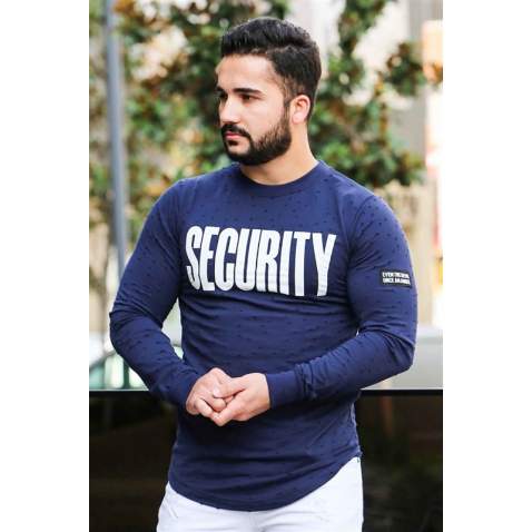 Madmext Navy Blue Rapped Sweatshirt 4126 - Lacivert