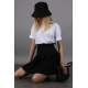 Women Basic Pleated Black Skirt MG1484 - Siyah