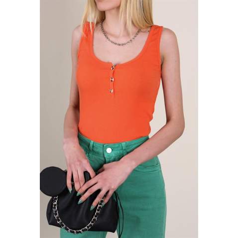 Women Orange Strappy Top - Turuncu