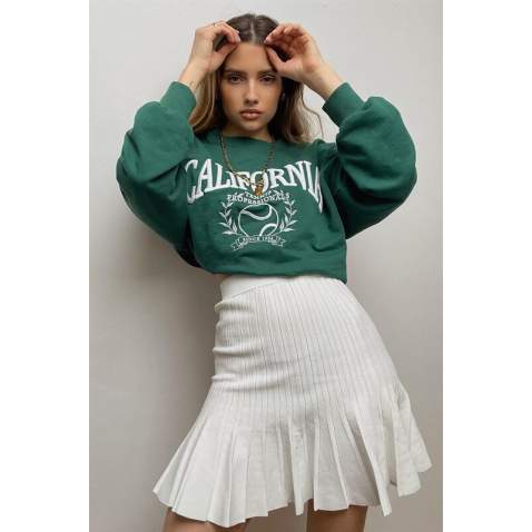 Mad Girls Haki Sweatshirt MG1112 - Haki