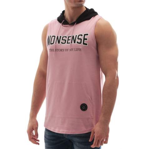 Sleeveless T-Shirt In Hooded Pink 2882 - Pembe