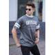 Men Printed Smoke Gray Oversize T-Shirt - Füme