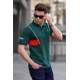 Madmext Men Striped Green Polo T-shirt 5243 - Yeşil