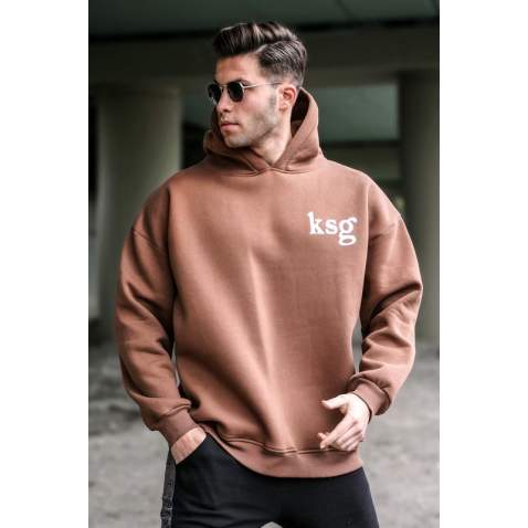 Madmext Men Brown Oversize Sweatshirt 5337 - Kahverengi