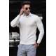 Madmext White V-Neck Knitwear Jumper 4674 - Beyaz