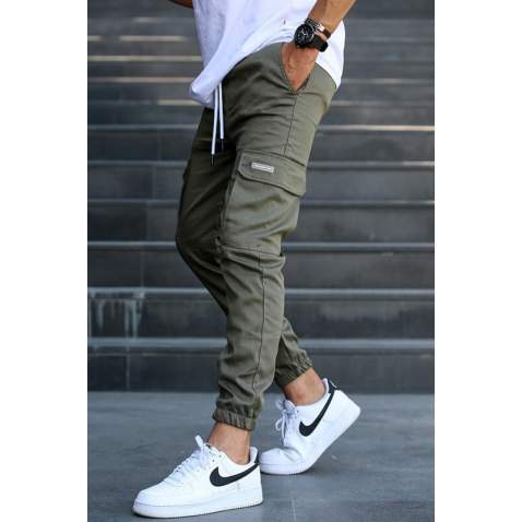 Men Cargo Khaki Trousers 5437 - Haki