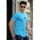 Madmext Turquoise Basic T-shirt for Men 4547 - Turkuaz