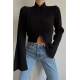 Mad Girls Black Cropped Sweater MG1395 - Siyah