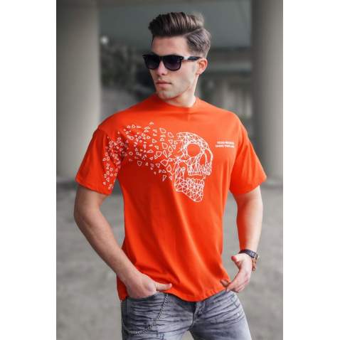 Madmext Orange Printed T-shirt for Men 5251 - Turuncu