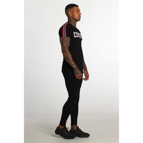 Madmext Black Printed T-shirt for Men 4105 - Siyah