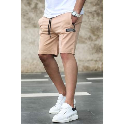 Madmext Camel Zipper Detailed Shorts 4226 - Camel