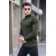 Khaki Mock Turtleneck Knitwear Sweater 5786 - Haki