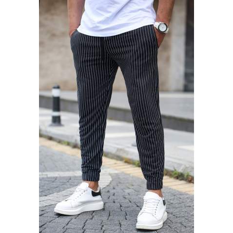 Madmext Black Striped Sweatpants 2931 - Siyah