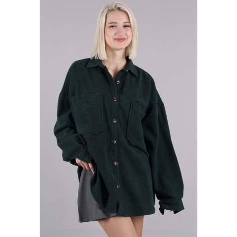 Green Oversized Overshirt MG1562 - Yeşil