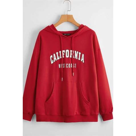 Mad Girls Red Printed Sweatshirt MG819 - Kırmızı