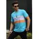 Madmext Turquoise Printed T-shirt for Men 4499 - Turkuaz