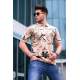 Men Designed Beige Polo T-Shirt - Bej