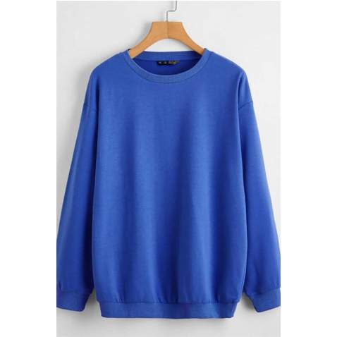 Mad Girls Blue Basic Sweatshirt MG806 - Saks