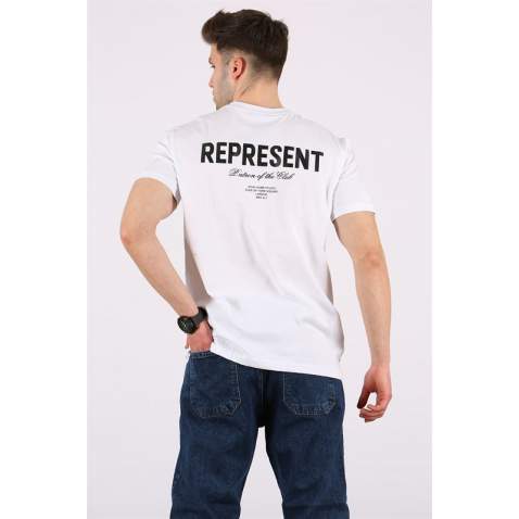 Madmext Men Printed White T-shirt 5805 - Beyaz