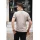 Men Beige Basic Polo T-Shirt - Bej