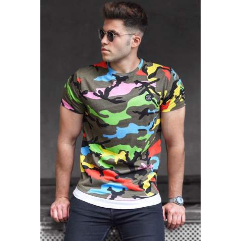 Madmext Men Camouflage Brown T-shirt 4480 - Kahverengi