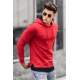 Madmext Basic Red Hooded Men Sweatshirt 4696 - Kırmızı