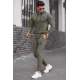 Madmext Khaki Hooded Men Tracksuit Set 4680 - Haki