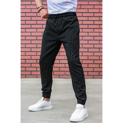 Madmext Black Striped Trouser Mad4084 - Siyah