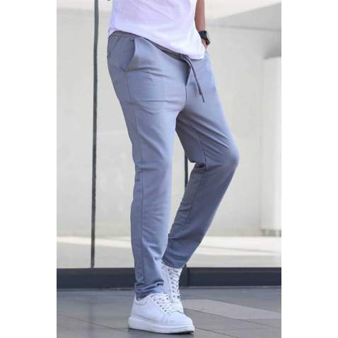 Gray Basic Jogger Trousers 5474 - Gri