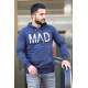 Madmext Navy Blue Printed Hoodie 4154 - Lacivert