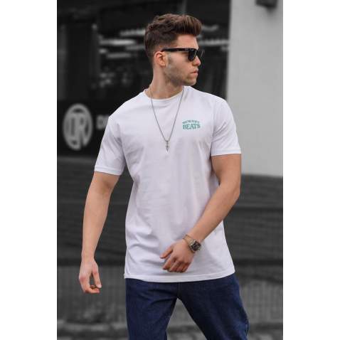 Madmext Men Printed White T-Shirt 5357 - Beyaz