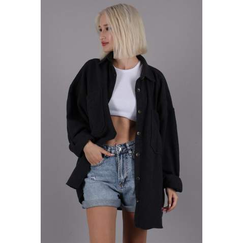 Anthracite Oversized Overshirt MG1562 - Antrasit