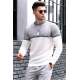 Madmext Men Color Blocked White Sweater 4734 - Beyaz