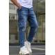 Madmext Navy Blue Cargo Jogger Jean 4303 - Lacivert